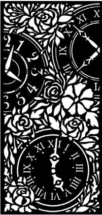 Stamperia Thick Stencil Garden of Promises Clocks